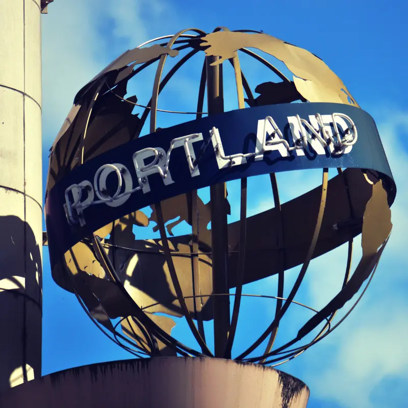 The globe in Portland, Oregon